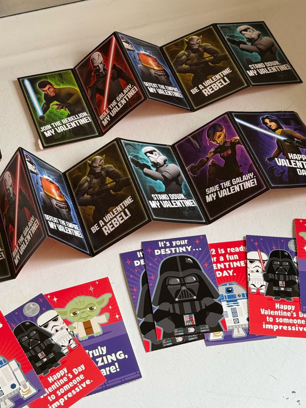 Set of 23 Unused School Style Children's Star Wars Valentine's Day Cards c2013